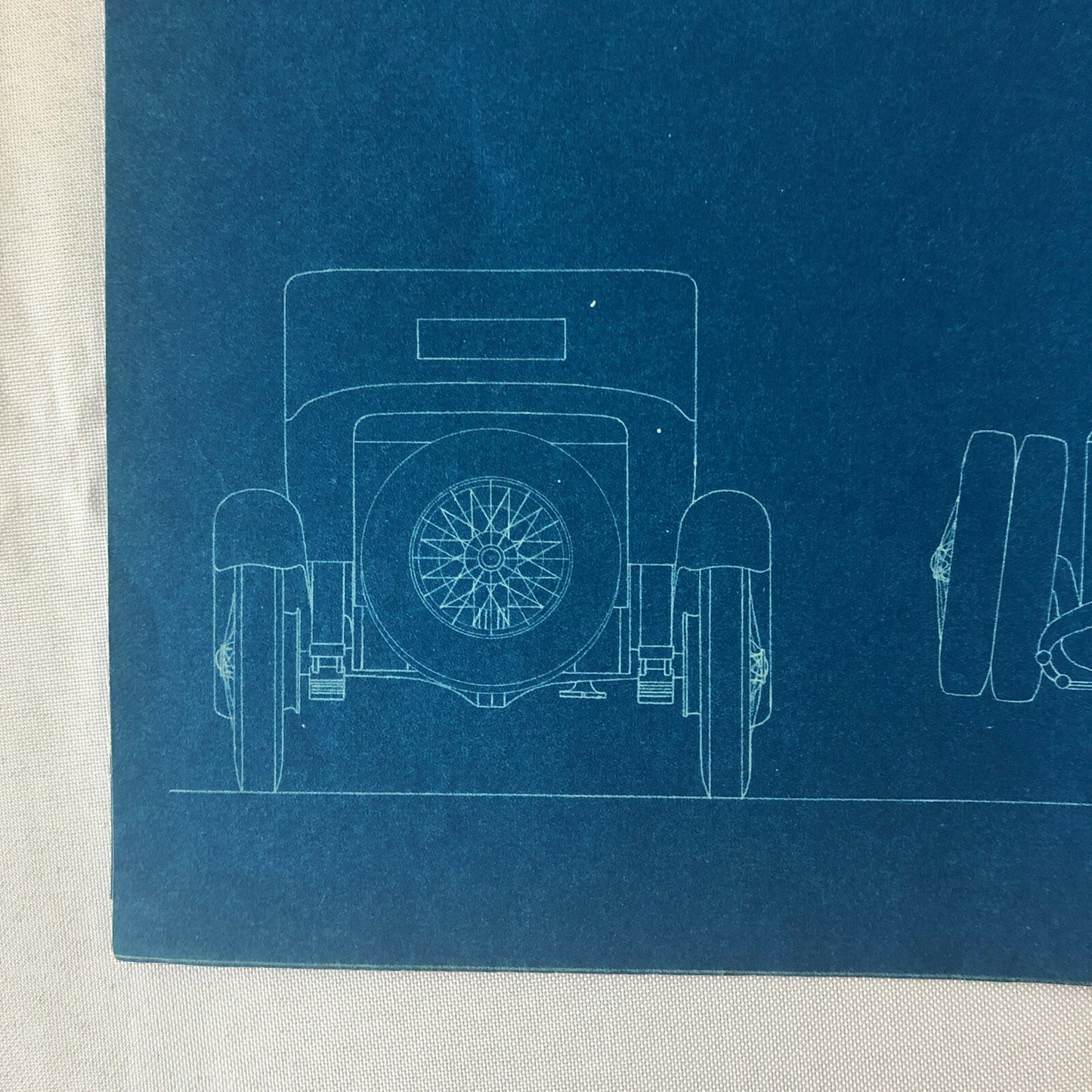1930 Coachbuilder Car Design Blueprint Rendering Blue Print Speedster Cabriolet