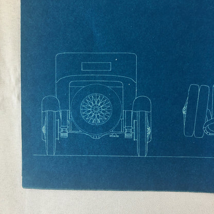 1930 Coachbuilder Car Design Blueprint Rendering Blue Print Speedster Cabriolet