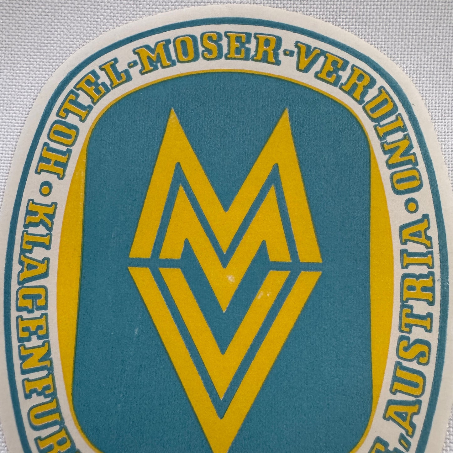 Vintage Travel Luggage Label Hotel Moser Verdino Worthersee Austria Klagenfurt