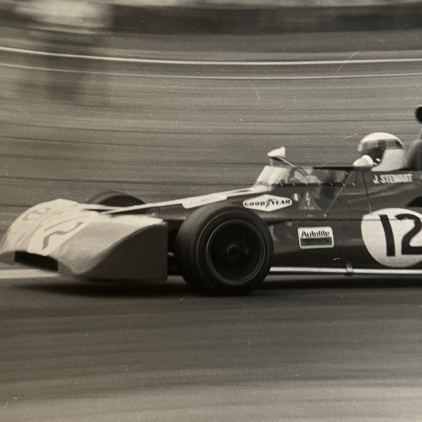 Vintage Racing Photo Jackie Stewart 1971 British Grand Prix Race Autocar