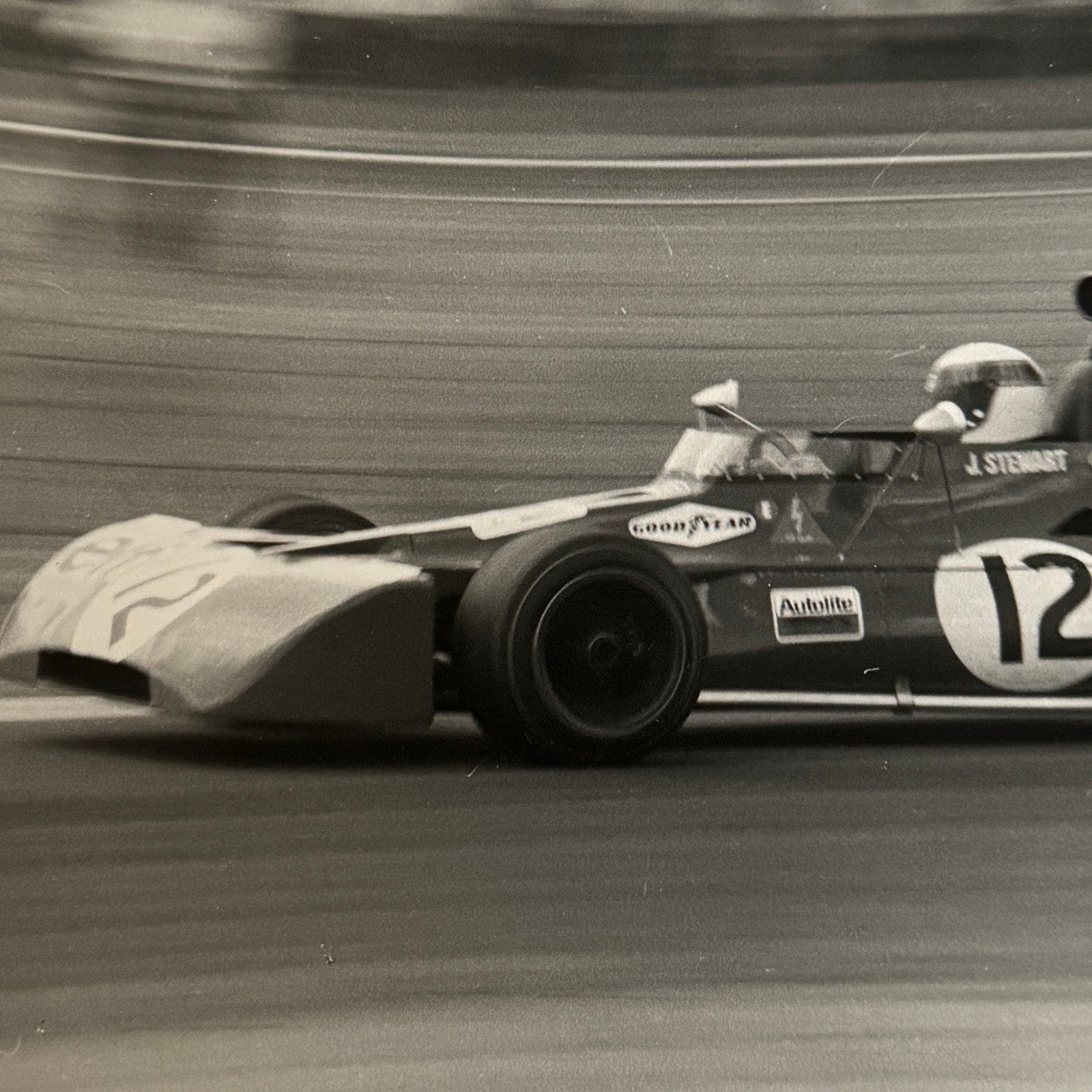 Vintage Racing Photo Jackie Stewart 1971 British Grand Prix Race Autocar
