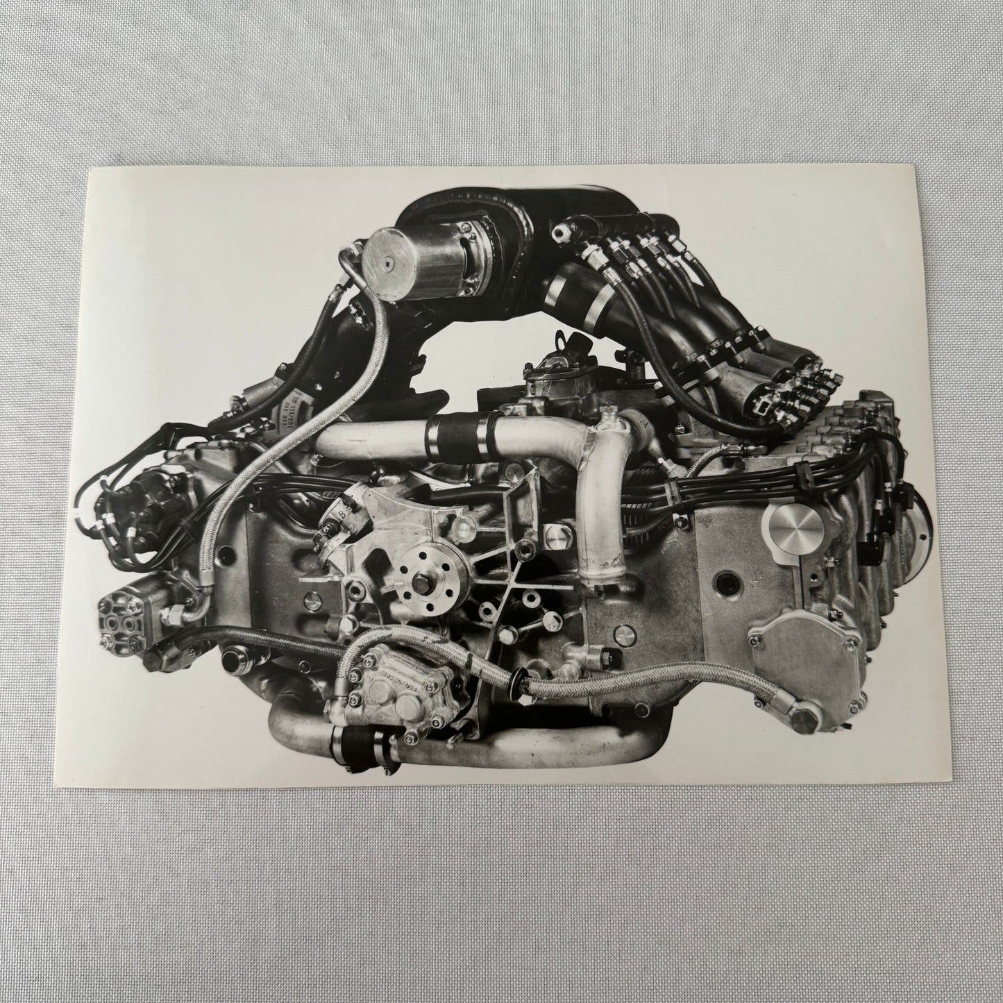 Porsche Racing Car Engine Photo Photograph Print Unidentified