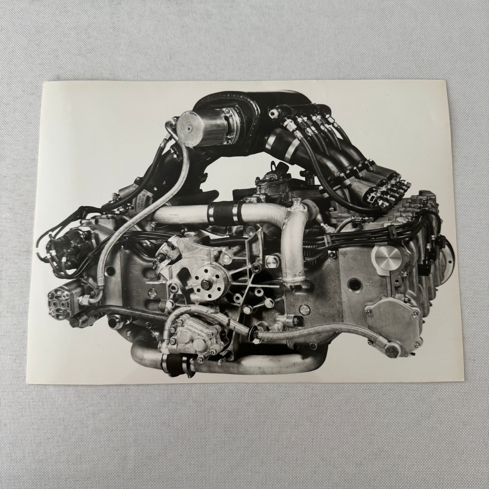 Porsche Racing Car Engine Photo Photograph Print Unidentified