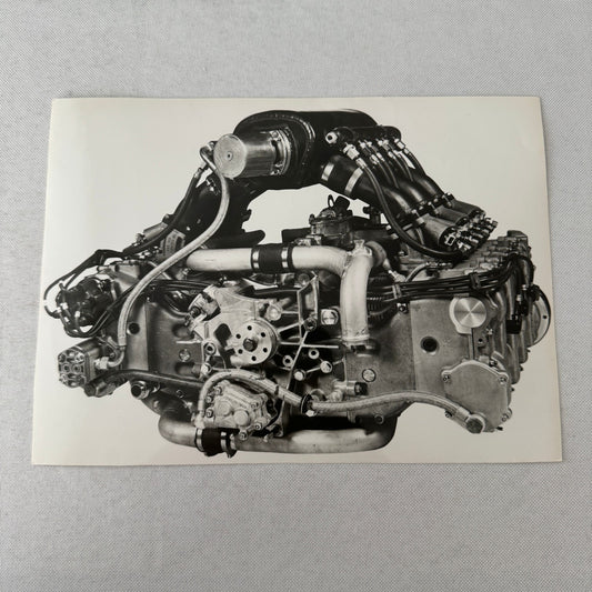 Porsche Racing Car Engine Photo Photograph Print Unidentified