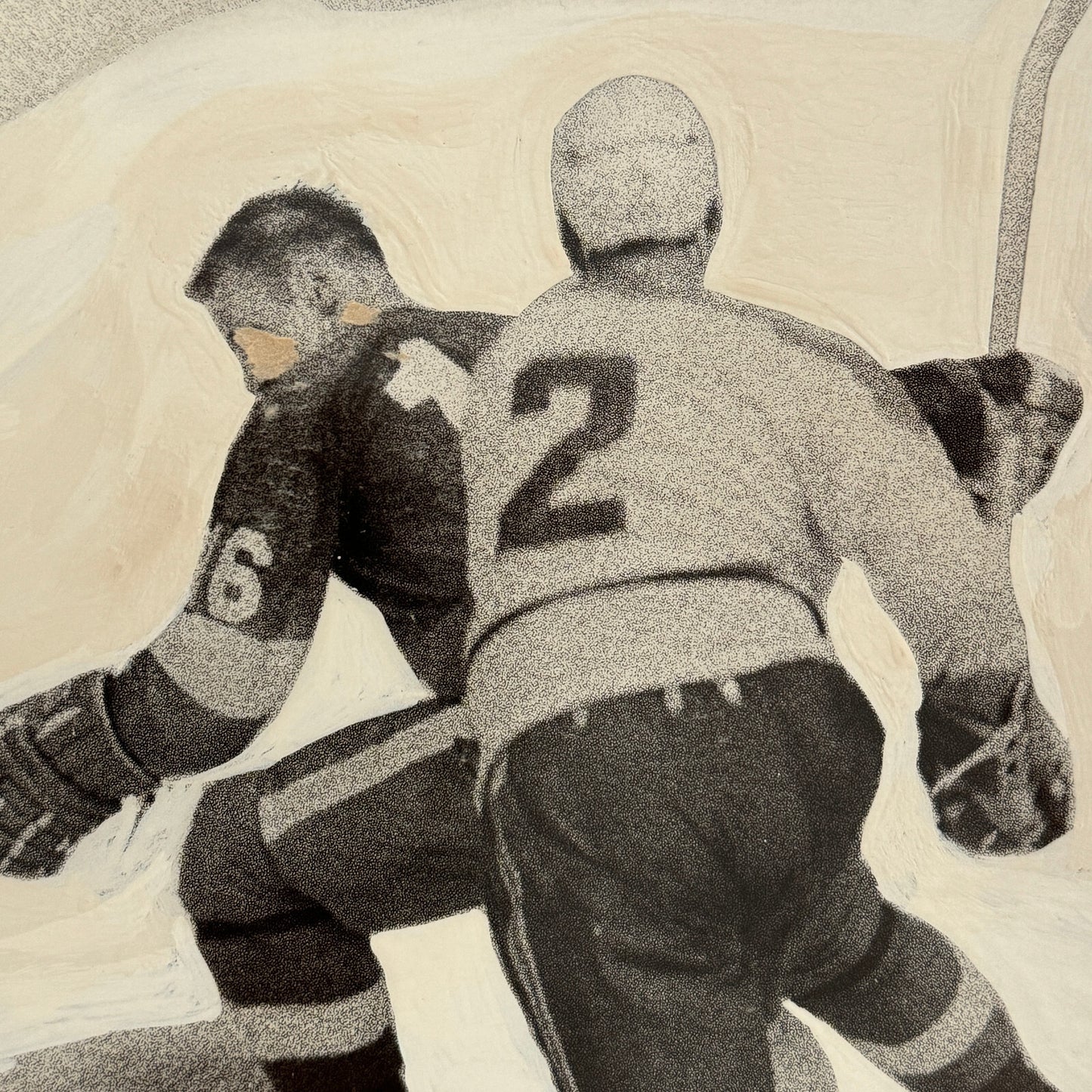 Hockey Player Photo Photograph Vintage Mockup Unidentified Detroit Red WIngs