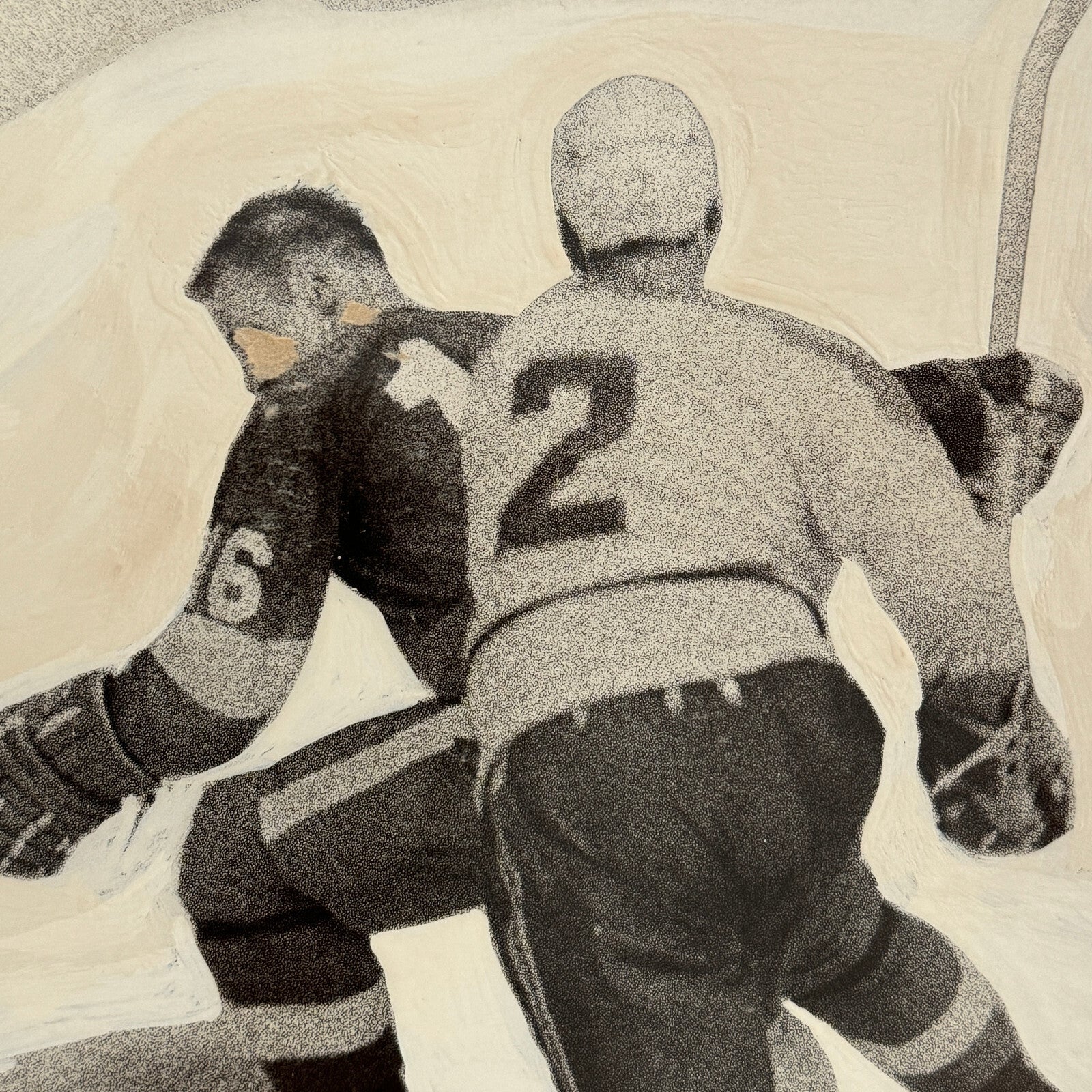 Hockey Player Photo Photograph Vintage Mockup Unidentified Detroit Red WIngs