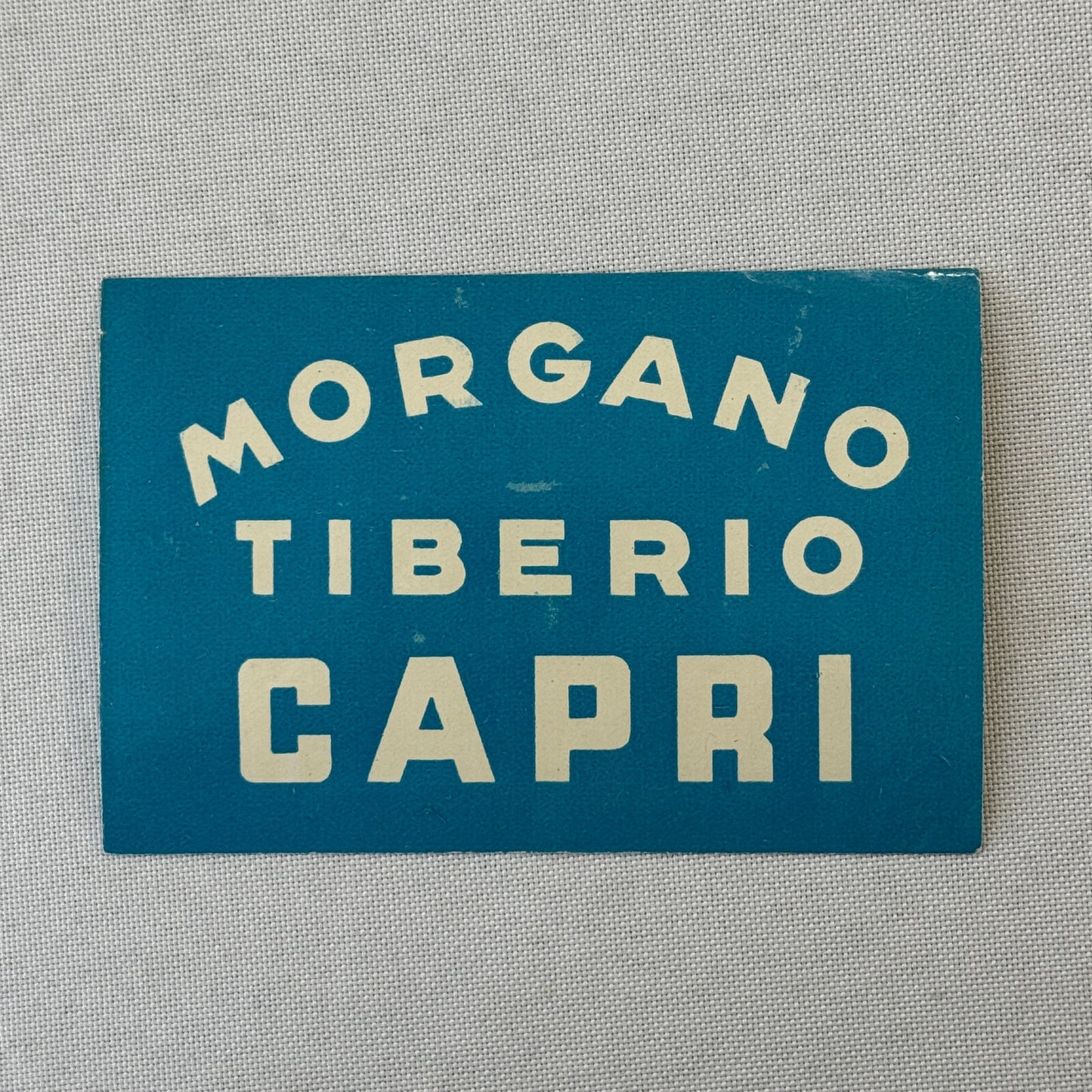 Vintage Hotel Travel Luggage Label Morgano Tiberio Capri Italy Italian