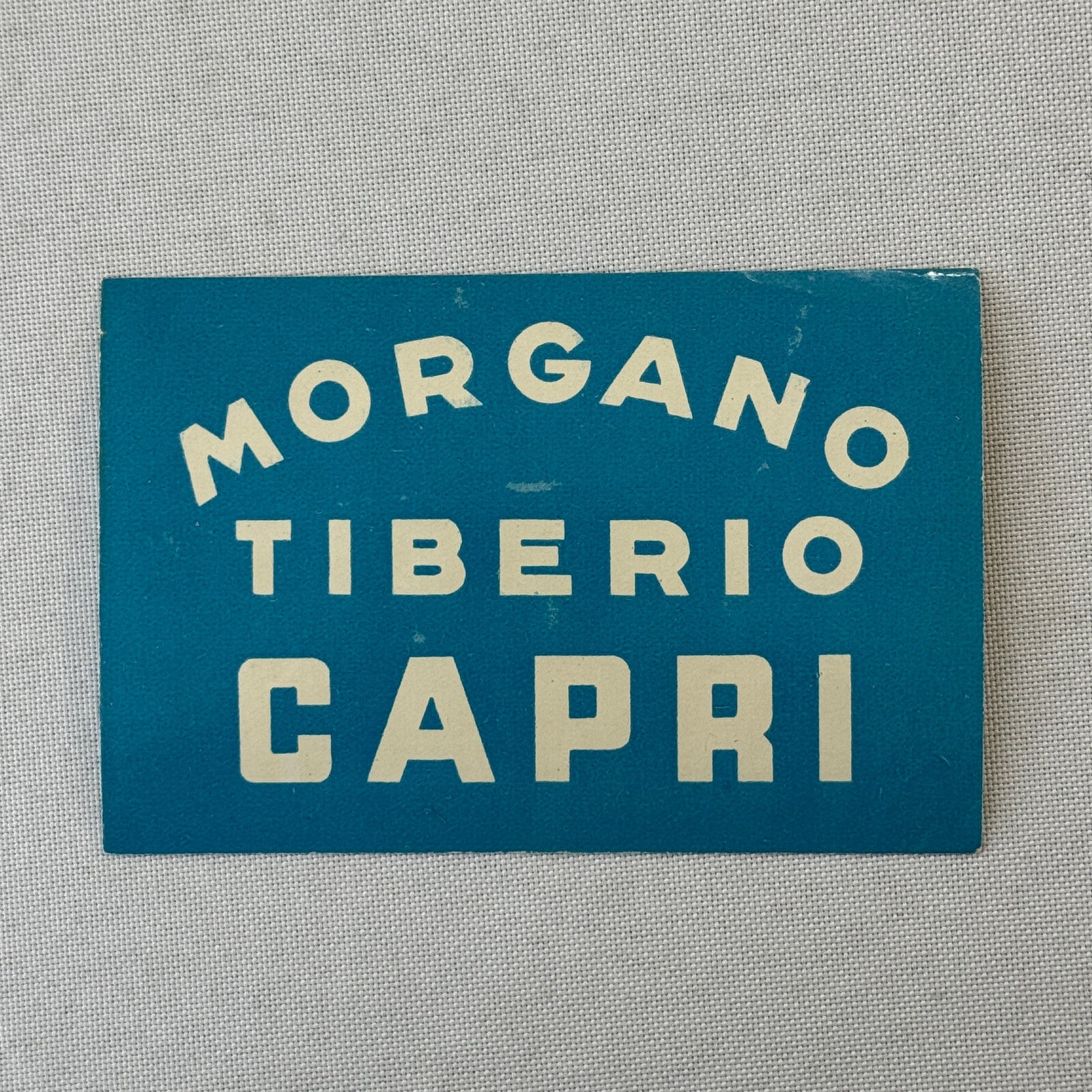 Vintage Hotel Travel Luggage Label Morgano Tiberio Capri Italy Italian