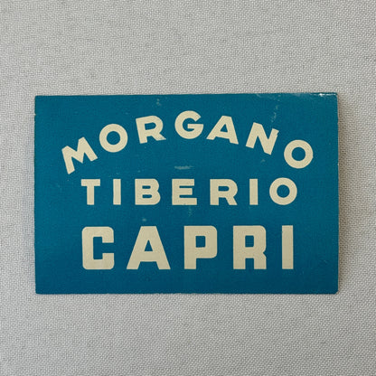 Vintage Hotel Travel Luggage Label Morgano Tiberio Capri Italy Italian
