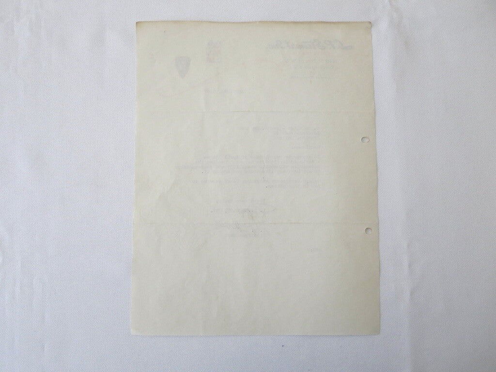 1947 L.P. Steuart Inc Desoto Plymouth Dealership Letter Letterhead Washington DC