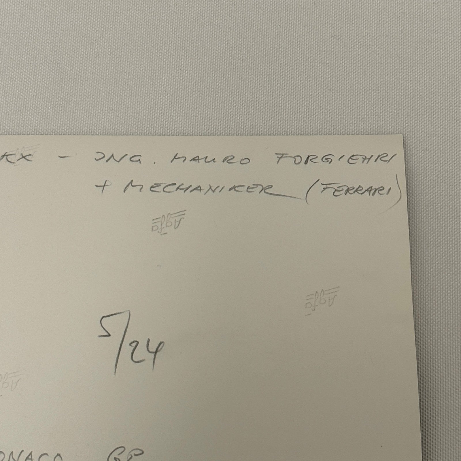 Vintage Racing Photo Ferrari Engineer Mauro Forghieri Jacky Ickx 1971 Monaco GP