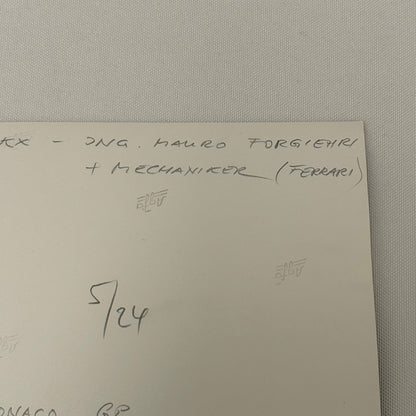 Vintage Racing Photo Ferrari Engineer Mauro Forghieri Jacky Ickx 1971 Monaco GP