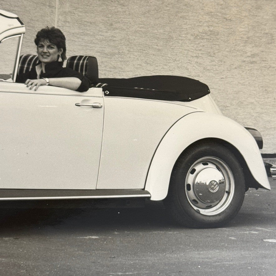 Vintage Volkswagen Beetle Convertible Car Photo Photograph Print VW