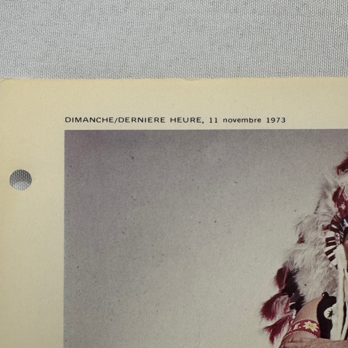 Vintage Wrestling Print Insert Johnny War Eagle Quebec French 1973