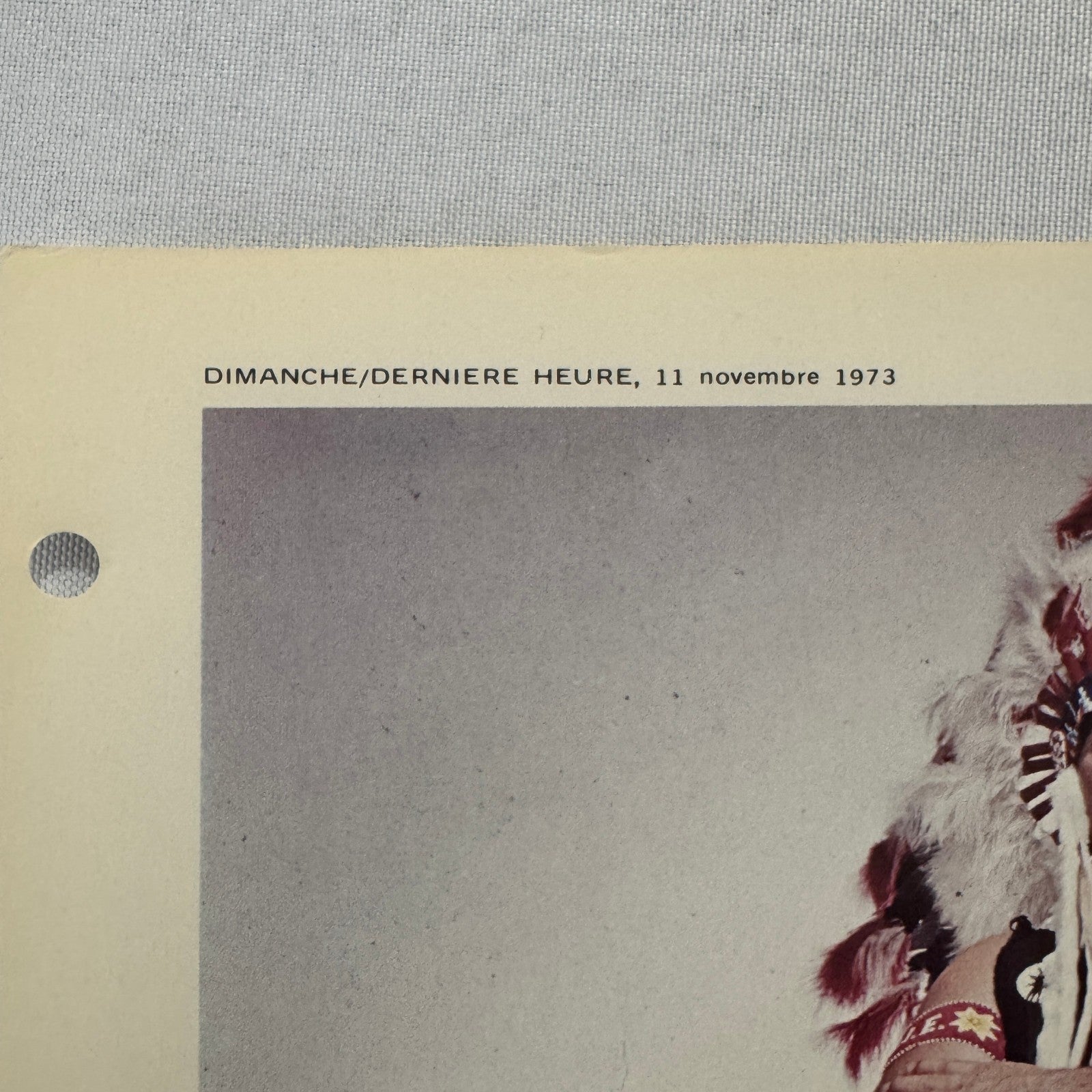 Vintage Wrestling Print Insert Johnny War Eagle Quebec French 1973