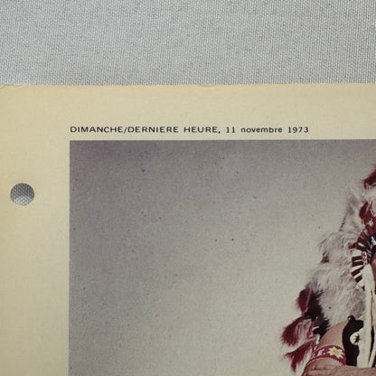 Vintage Wrestling Print Insert Johnny War Eagle Quebec French 1973