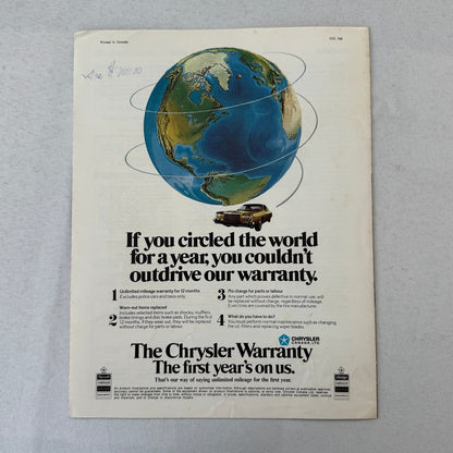1976 Chrysler Cordoba Car Sales Brochure Catalog Advertising