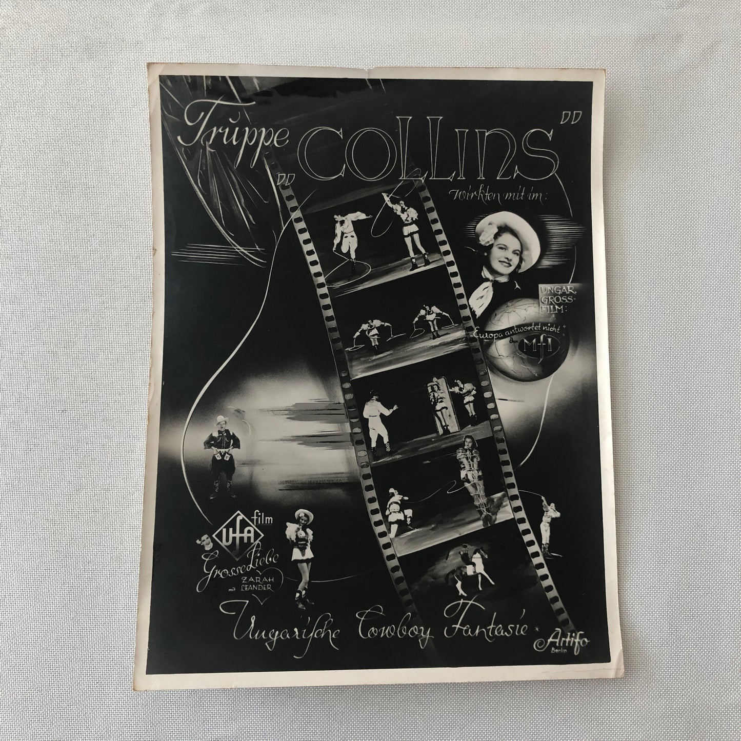 Circus Performer Wild West Show Rope Act Troupe Collins Vintage Photo German