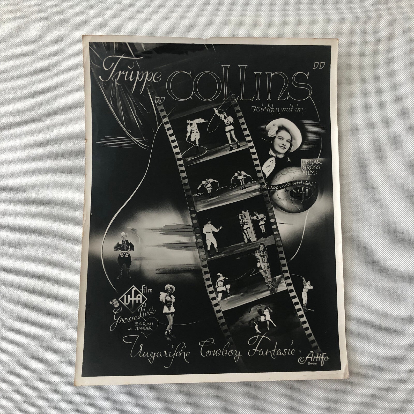 Circus Performer Wild West Show Rope Act Troupe Collins Vintage Photo German