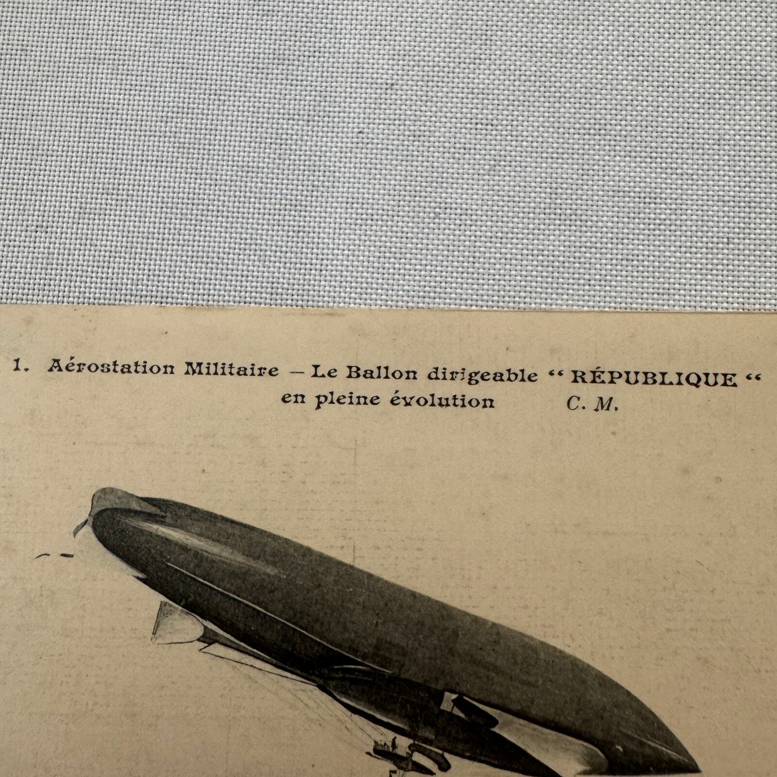 Vintage Zeppelin Airship Dirigible Postcard Post Card French Republique Military