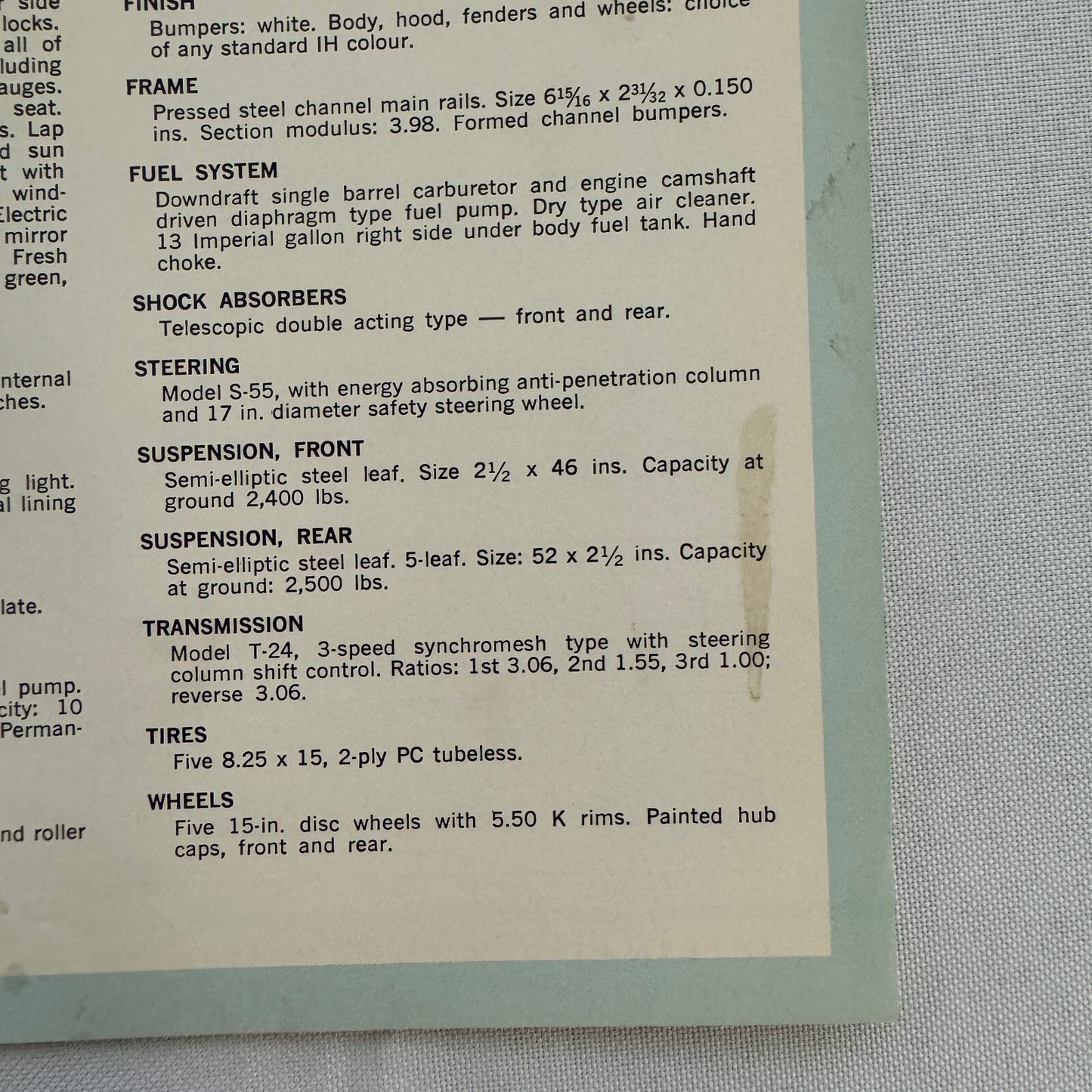 International Panel 1100-D Truck Sales Sheet Brochure Advertising 1100 D