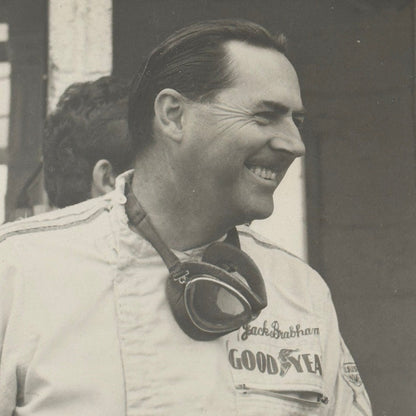 Vintage Racing Photo Photograph Jack Brabham Driver Gulf Racing Suit