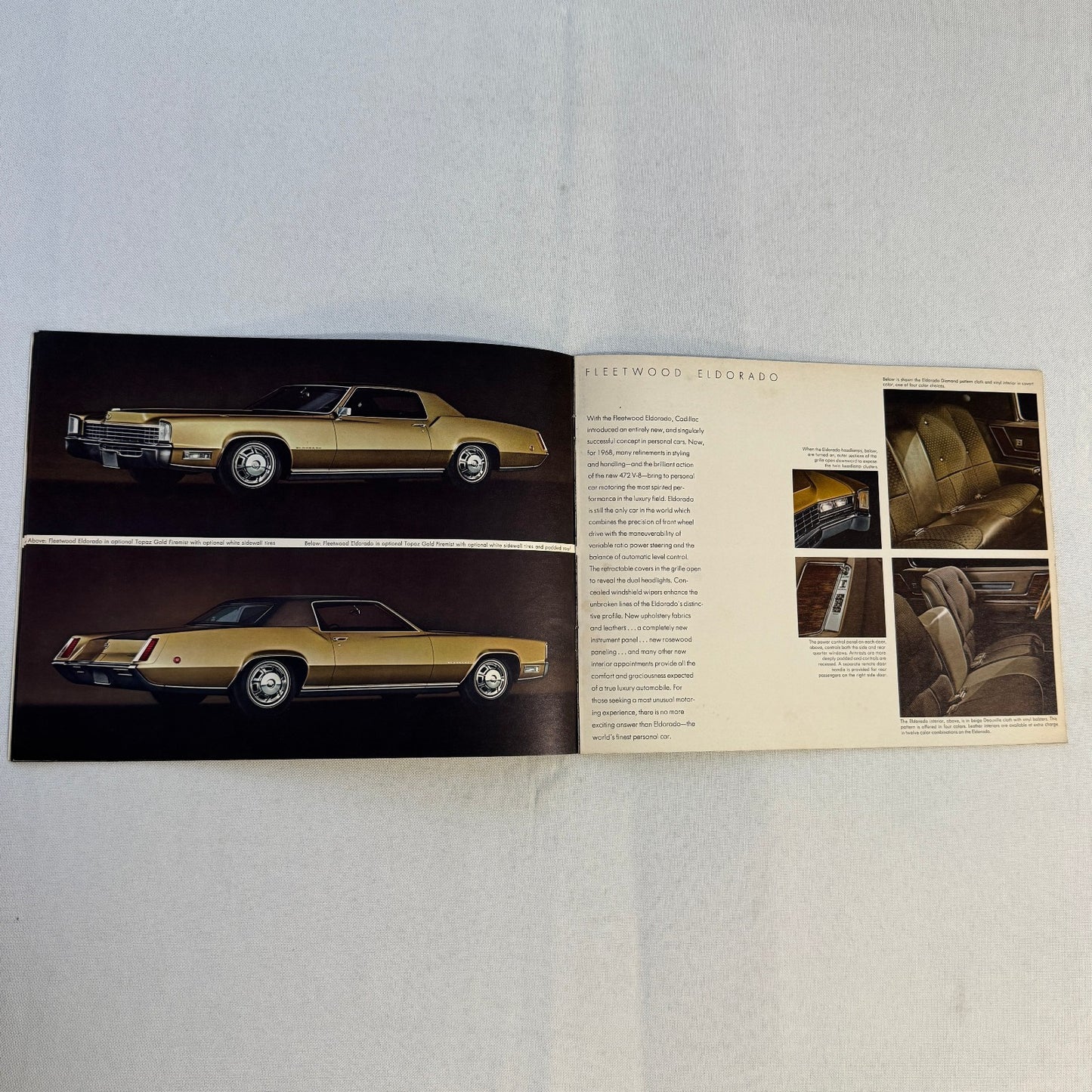 1968 Cadillac Car Sales Brochure Catalog Fleetwood Brougham Eldorado DeVille