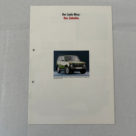 Lada Niva ACCESSORIES Car Sales Brochure Catalog GERMAN