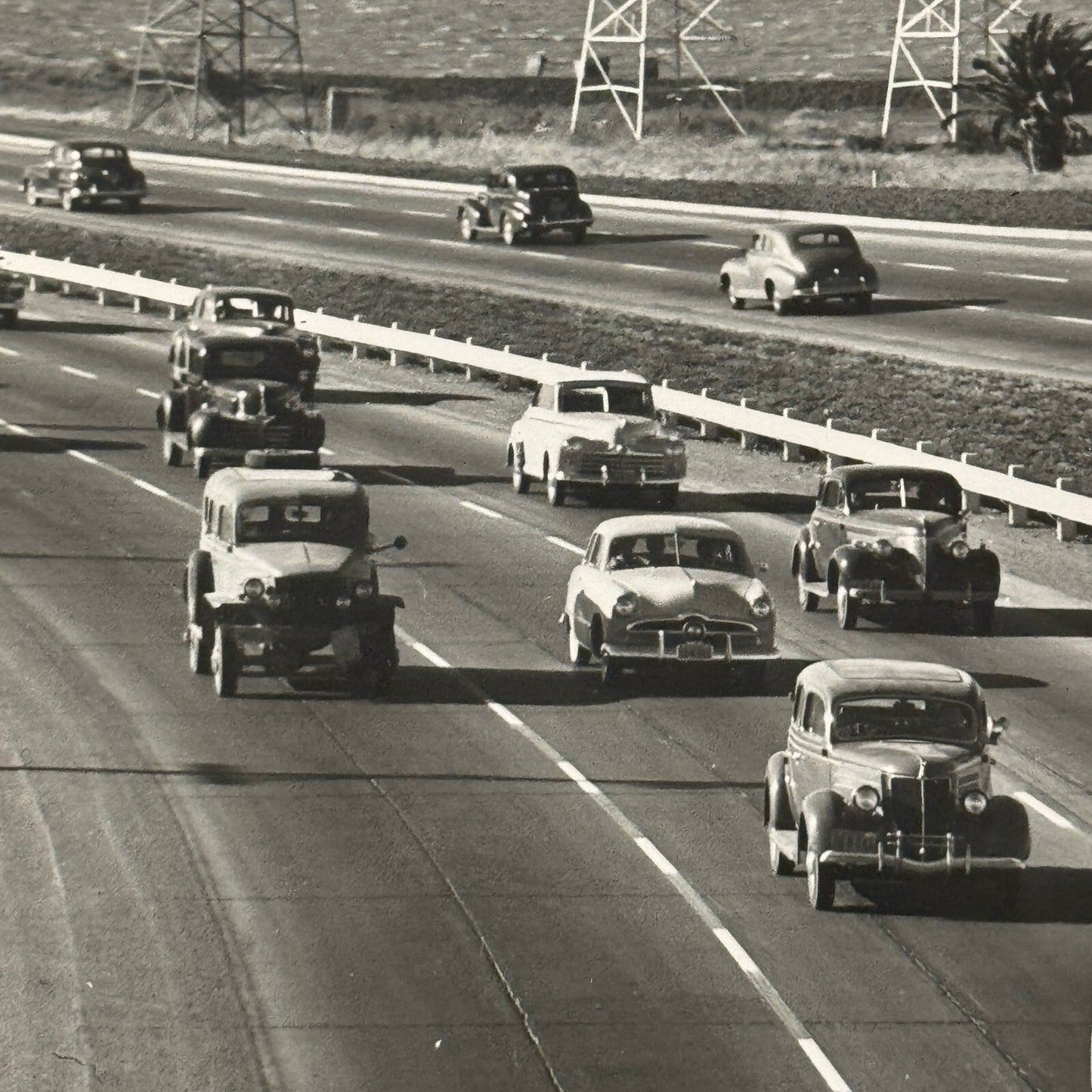 Vintage Cars on California Highway Photo Photograph Print Associated Press