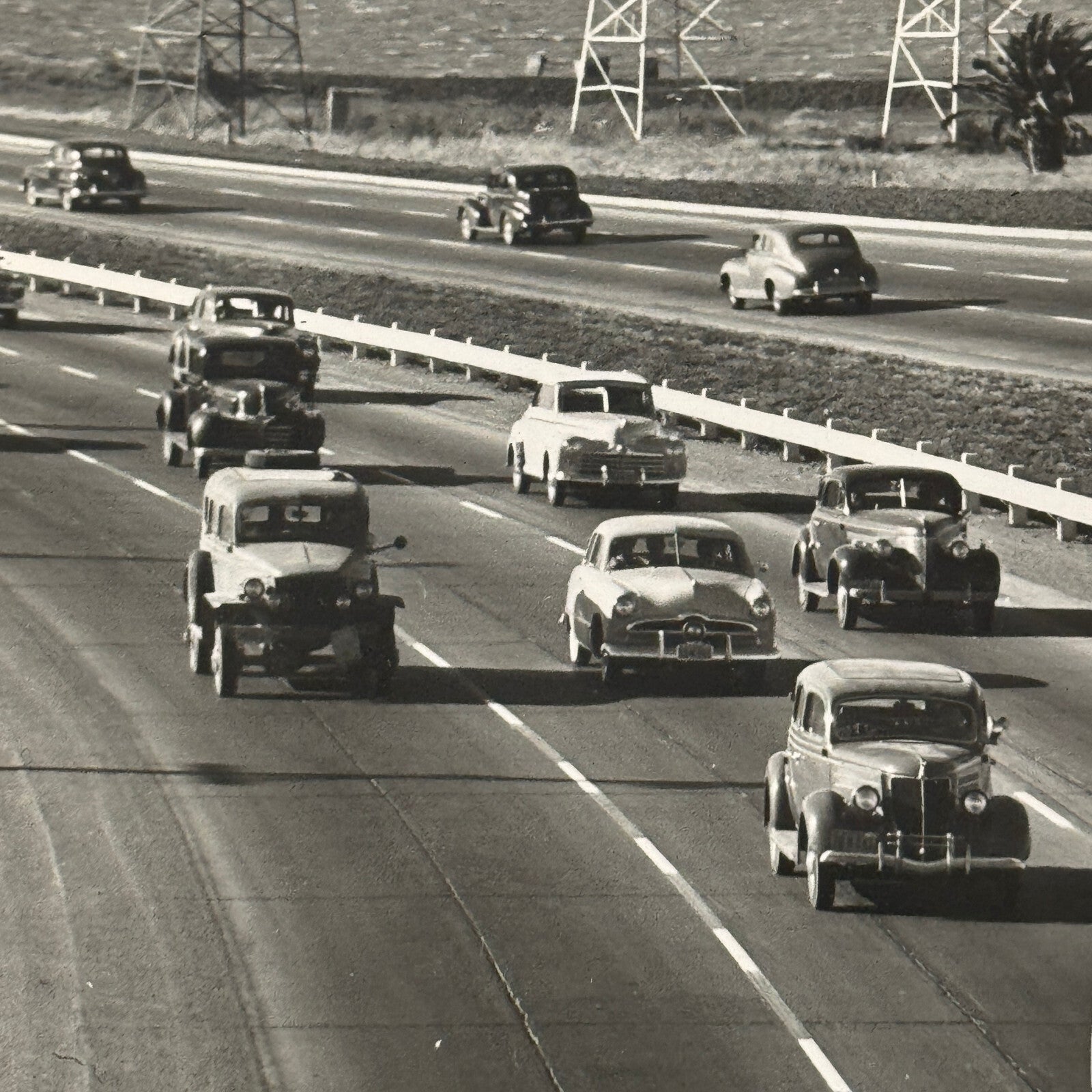 Vintage Cars on California Highway Photo Photograph Print Associated Press