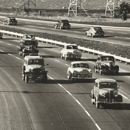 Vintage Cars on California Highway Photo Photograph Print Associated Press