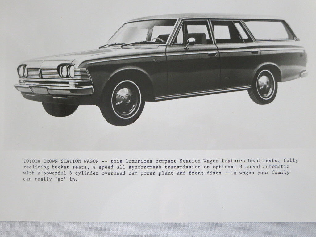 Vintage Toyota Crown Station Wagon Factory Press Photo Photograph Image 
