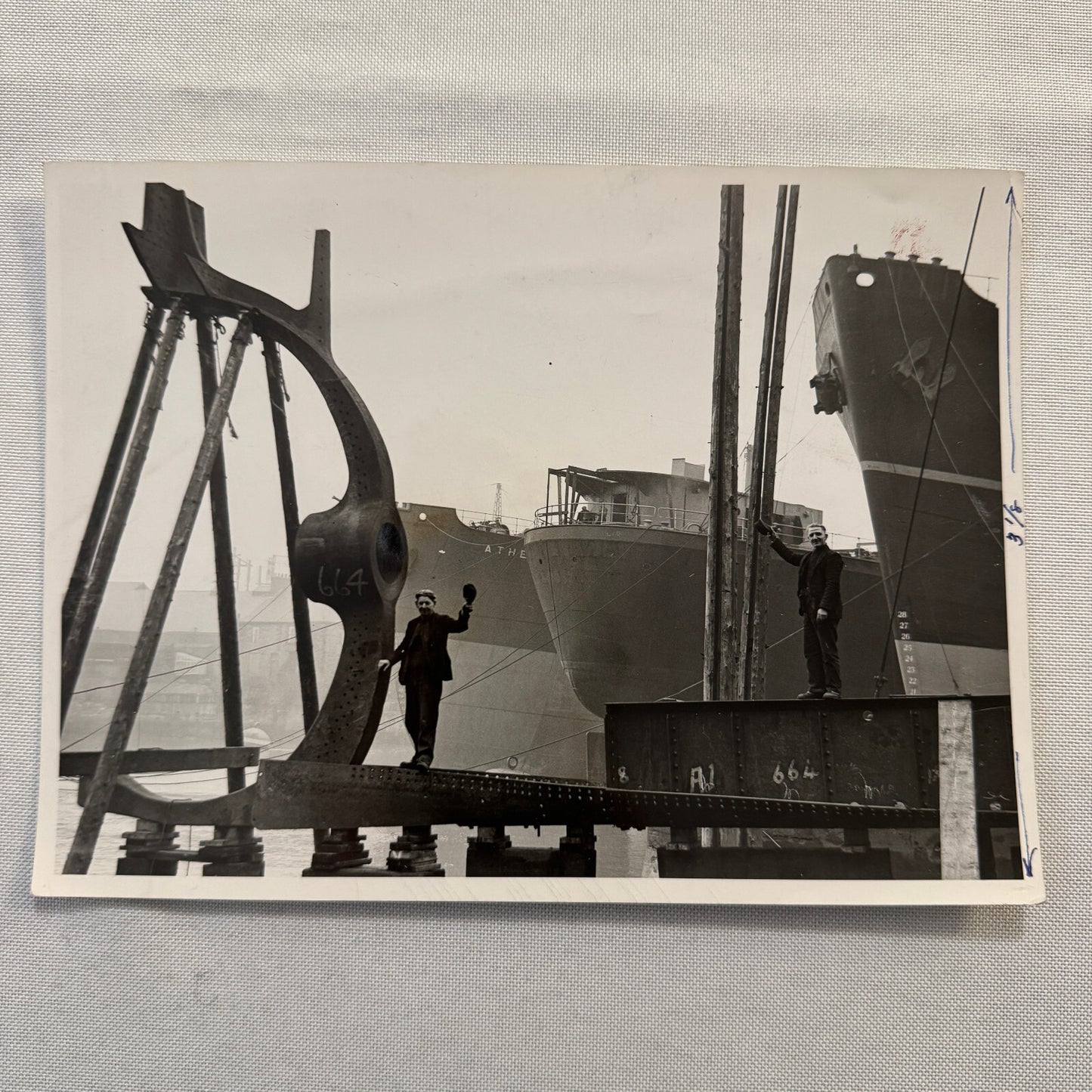 Vintage Ship Building Press Photo Photograph Boat Vessel Propellor Bracket UK