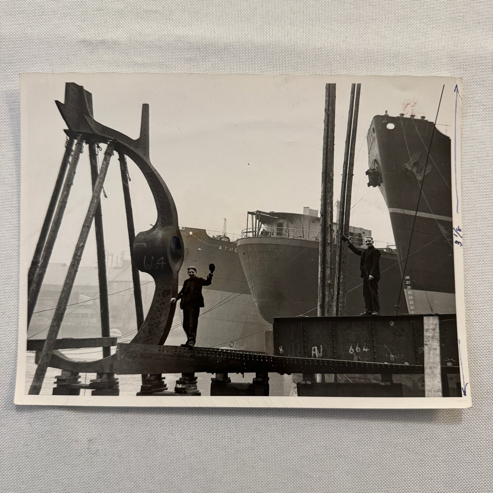 Vintage Ship Building Press Photo Photograph Boat Vessel Propellor Bracket UK
