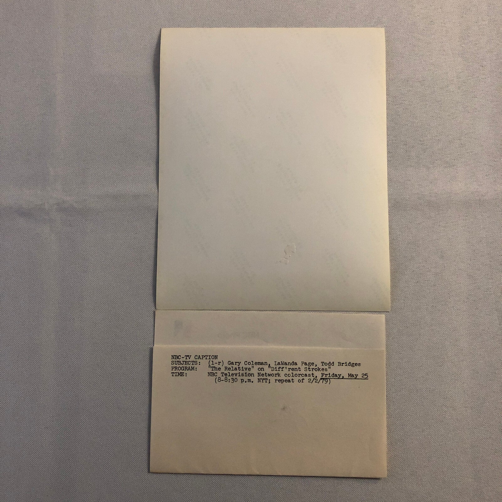 NBC Television Press Photo Different Strokes Gary Coleman Todd Bridges + 1979