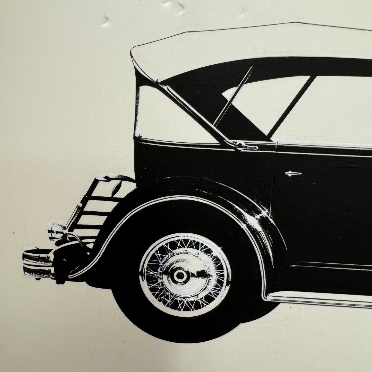 1932 Packard Model 905 Phaeton V12 Car Illustration Art Drawing Hand Drawn