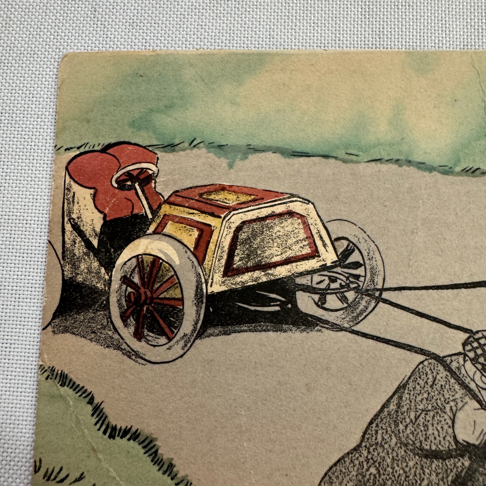 Vintage Car Automobile Postcard Post Card Humour French
