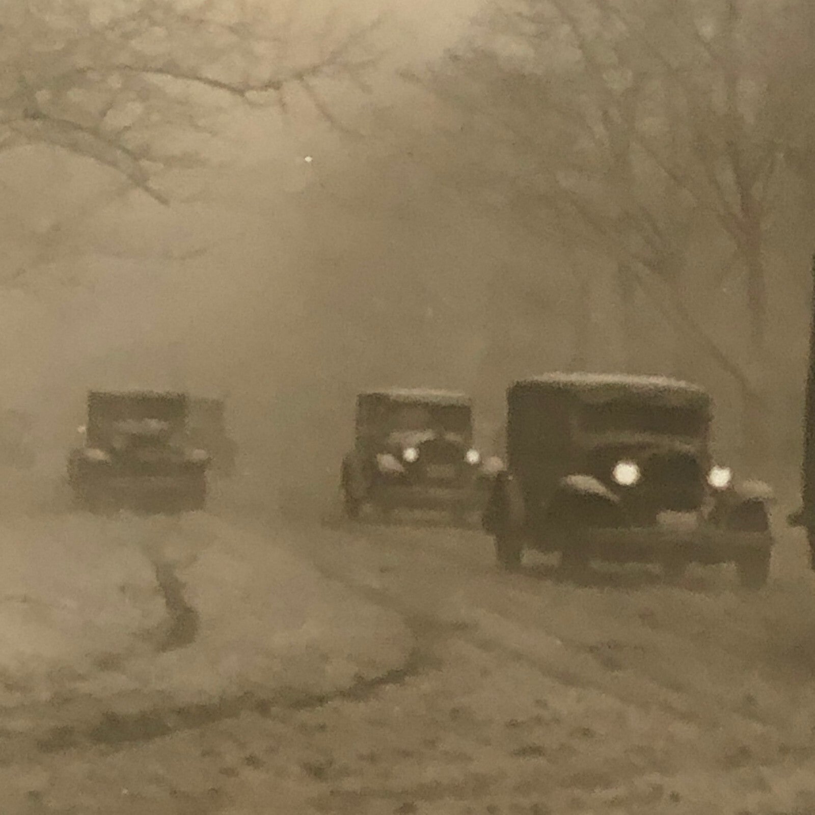 Press Photo Photograph Cars Automobiles Buses in Winter Storm Washington DC