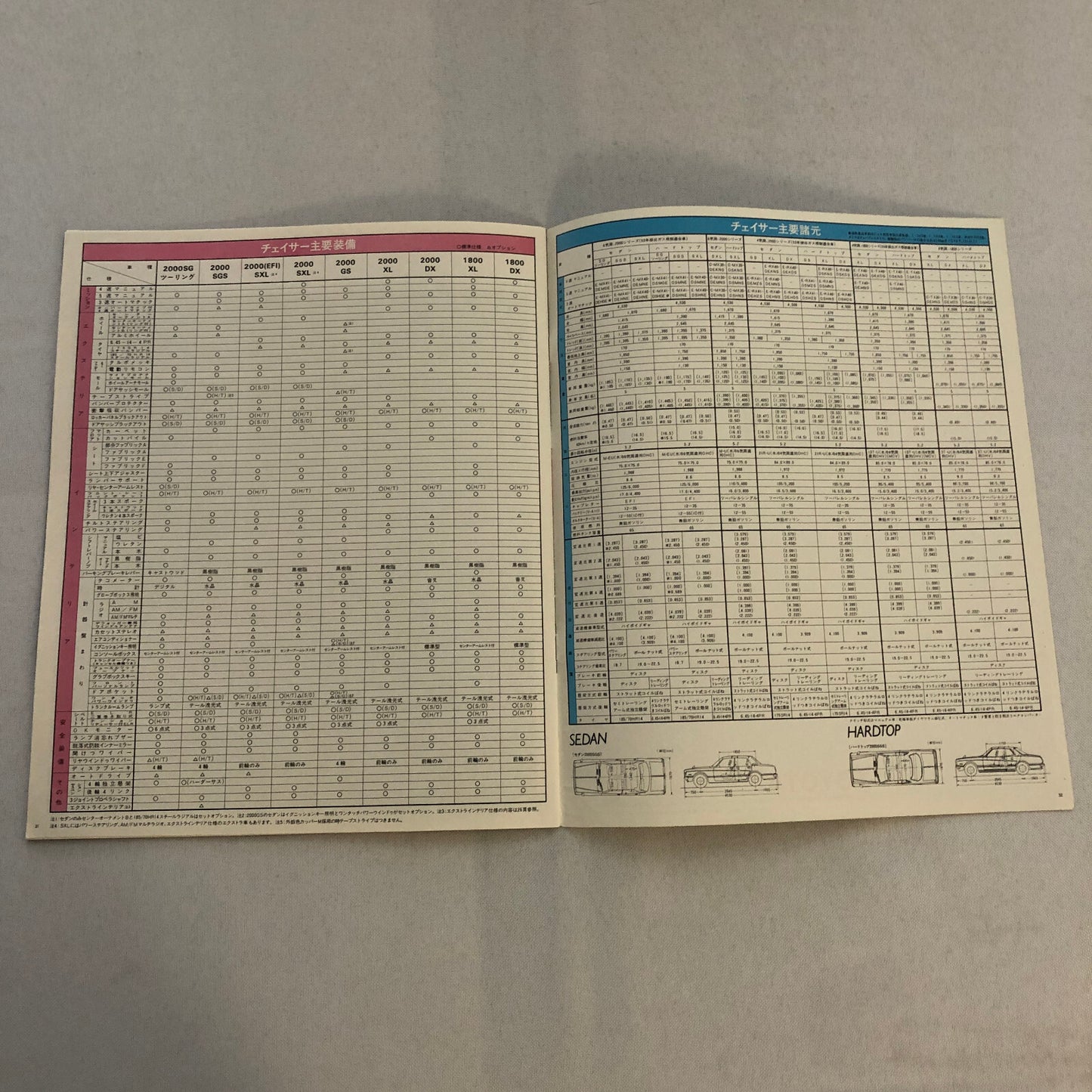 Toyota Chaser Car Sales Brochure Catalog Advertising Japanese Text JDM