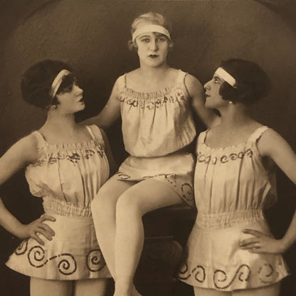 Circus Performers in Costume Real Photo Postcard Post Card RPPC Reading Sisters