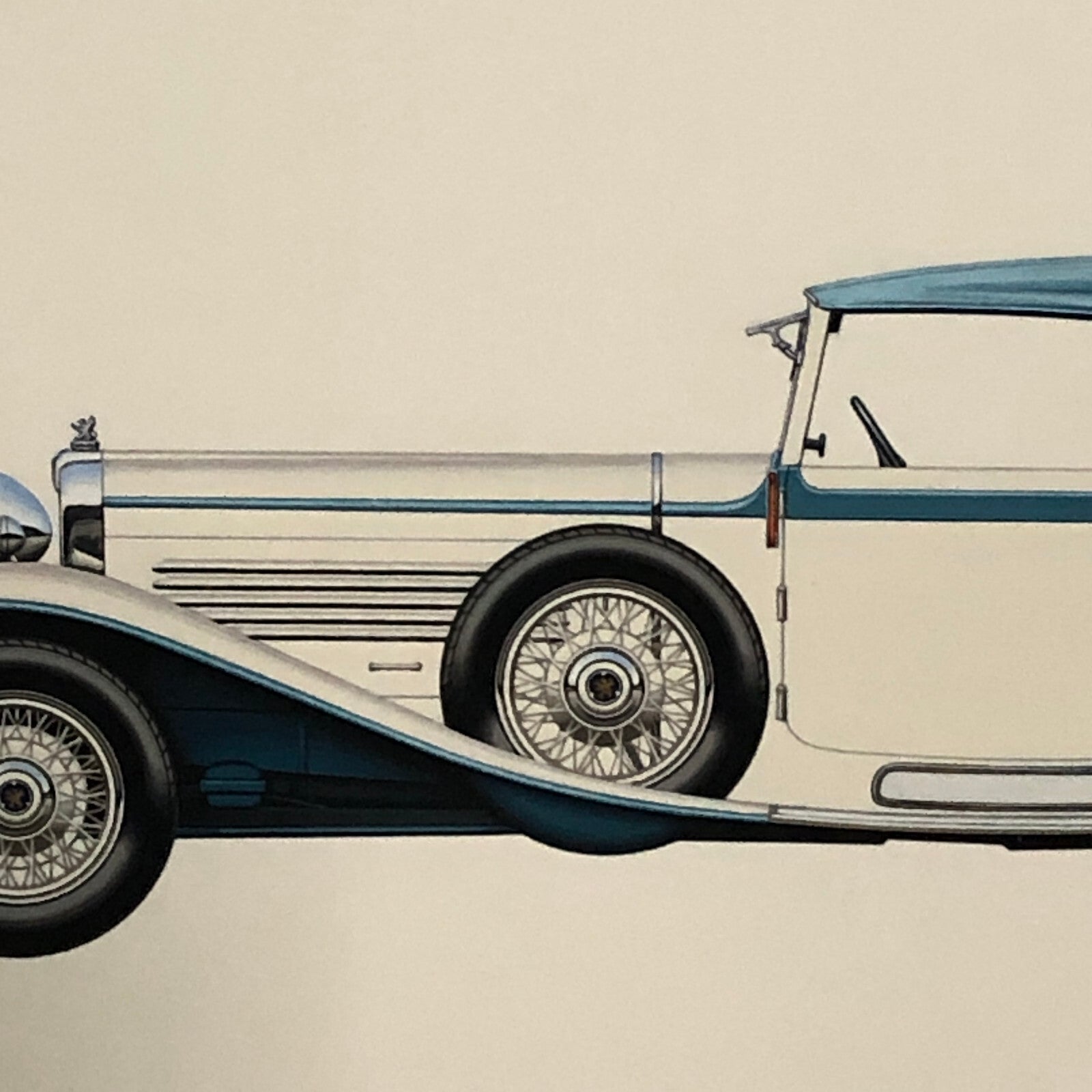 1930 Stoewer Type G15 Sport Cabriolet Car Illustration Art Drawing Hand Drawn