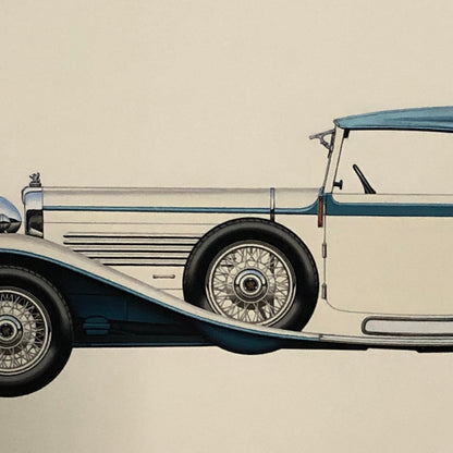 1930 Stoewer Type G15 Sport Cabriolet Car Illustration Art Drawing Hand Drawn