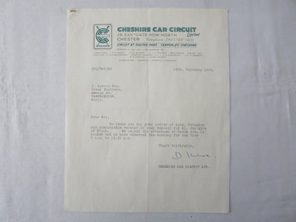 1964 Cheshire Car Circuit Race Track UK Oulton Park - Joseph Lowrey Motor Sport