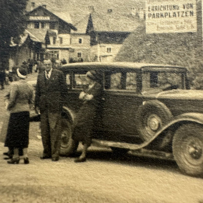 Vintage Photograph Photo Print People with Car Automobile European