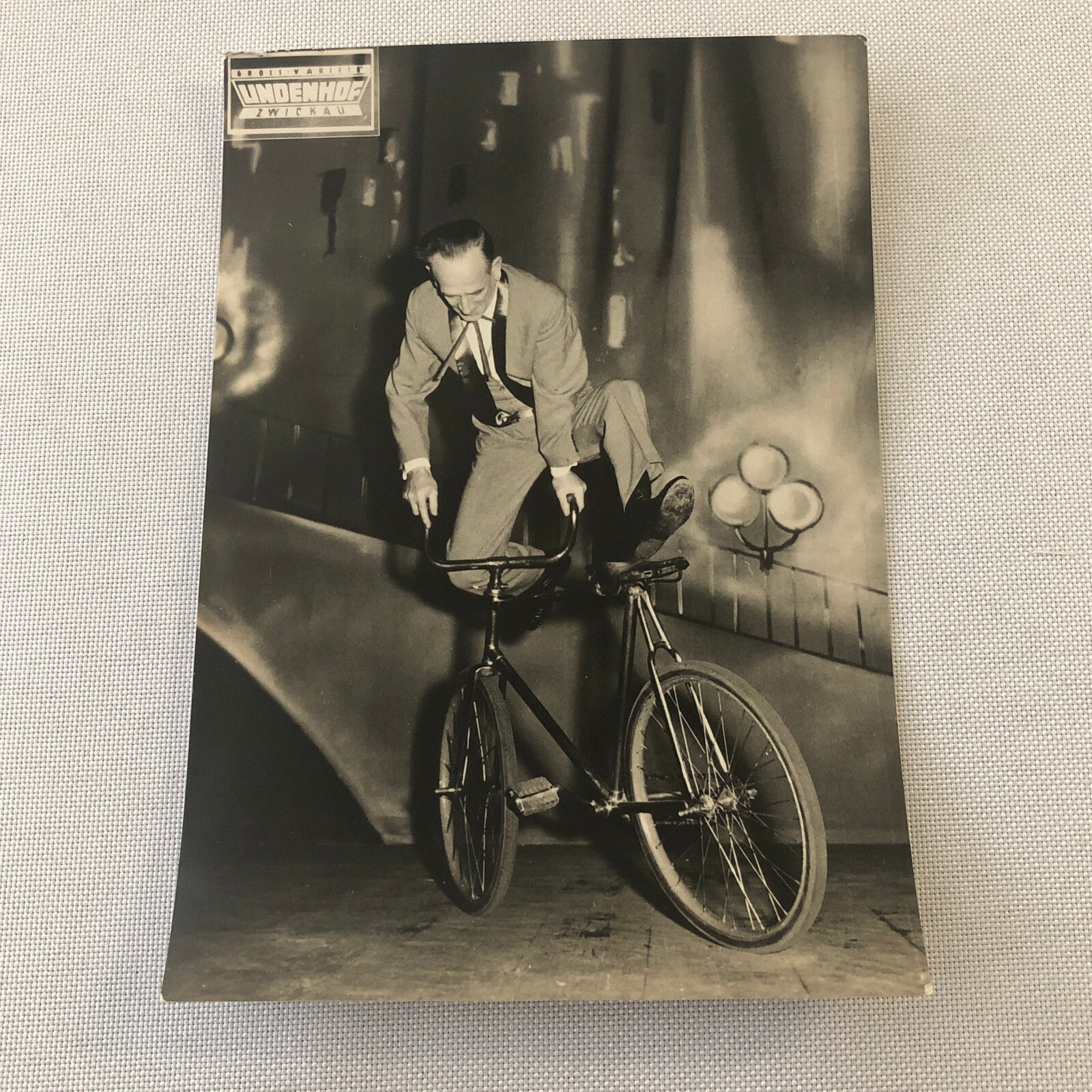Circus Performer Vintage Photo Photograph Bicycle Balancing Act Berlin Germany