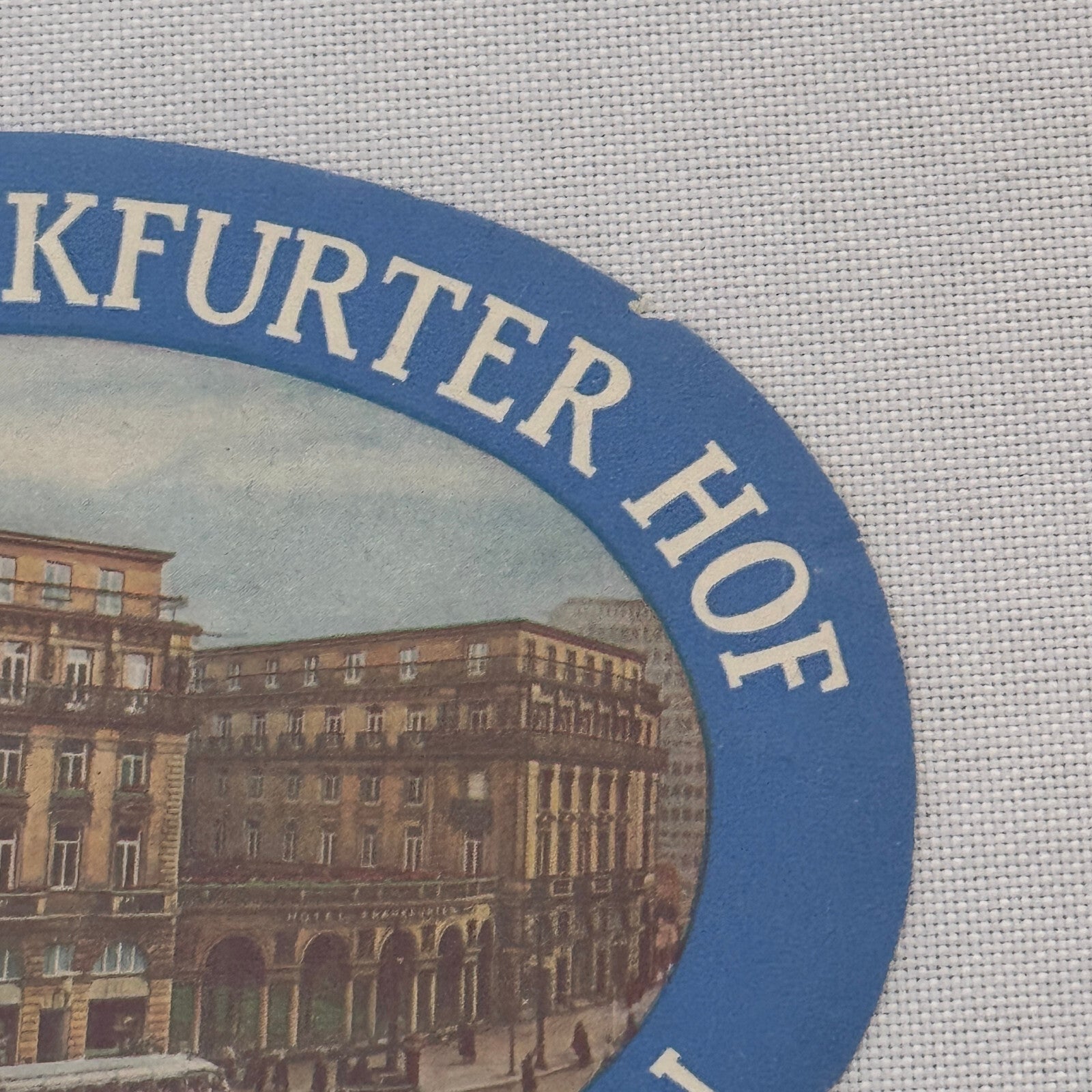 Vintage Hotel Travel Luggage Label Frankfurt Germany Hotel Frankfurter