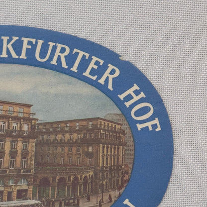Vintage Hotel Travel Luggage Label Frankfurt Germany Hotel Frankfurter