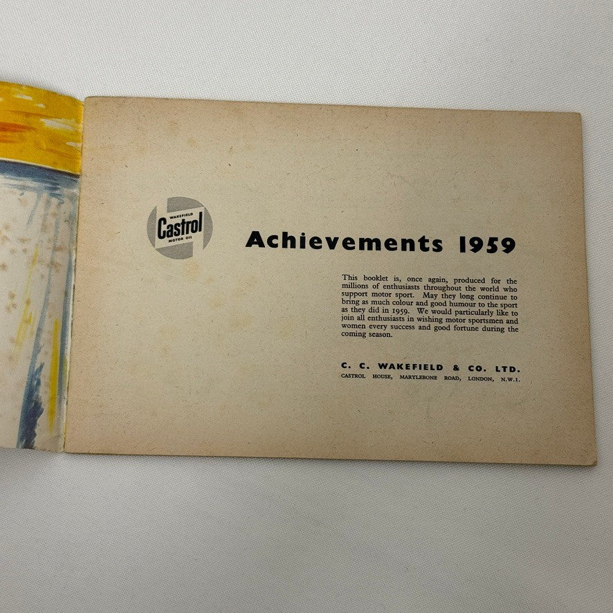 1959 Castrol Racing Achievements Brochure Rally Rallye Motorcycle Land Speed +