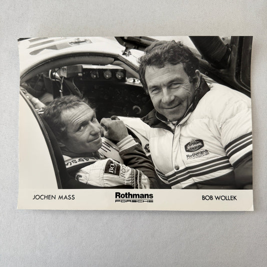 Porsche Rothmans Racing Driver Press Photo Photograph Jochen Mass Bob Wollek