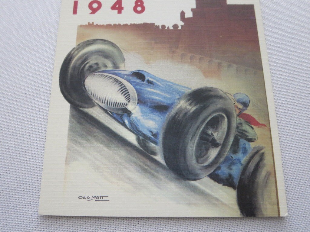 1948 Monaco Grand Prix Automobile Racing Car Postcard Post Card - Reproduction 
